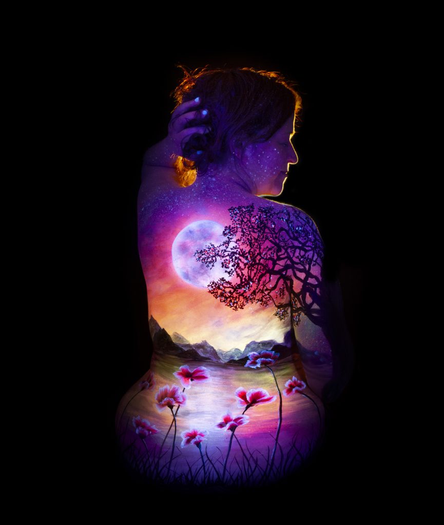 Fluo UV blacklight Bodypaint