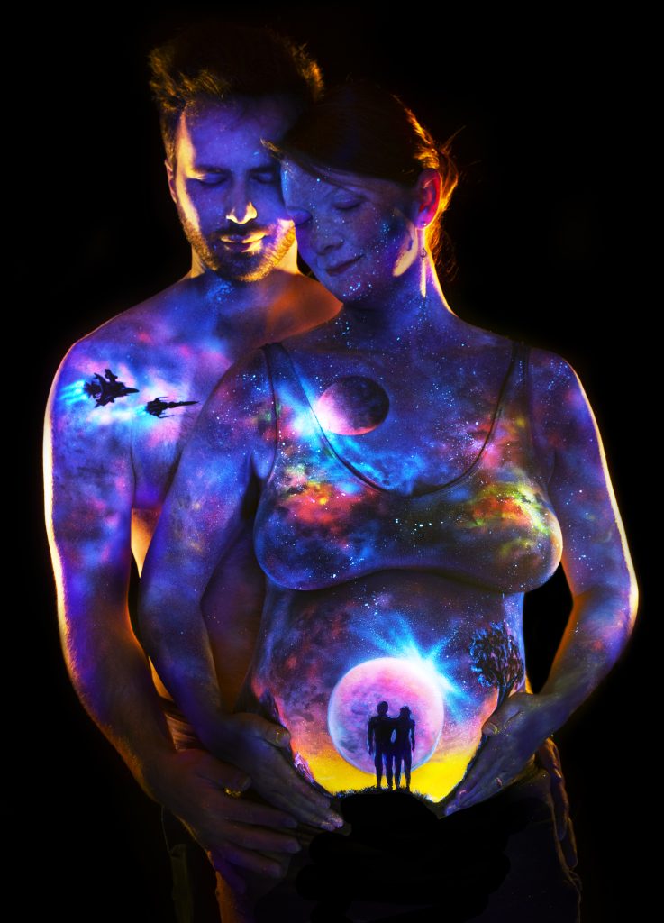 Fluo UV blacklight Bodypaint Bellypaint